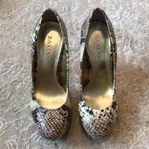 Bakers Brand Melina Stiletto Heels Taupe Python